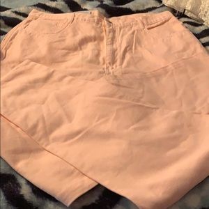 Pink vintage jeans.